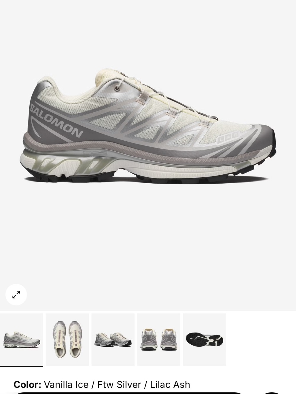 Salomon XT-6 in Vanilla Ice / Ftw Silver / Lilac Ash